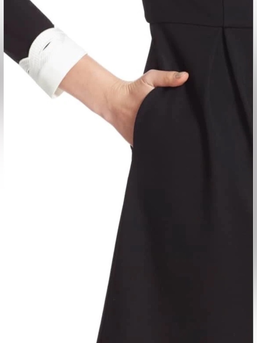 Ted baker shealah knit ponte embroidered collar/ cuffs fit and flare dress Sz 1 - Picture 3 of 14